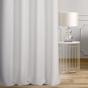 Zasłona szyta na tunelu naturalna z tkaniny o naturalnym splocie w stylu eko