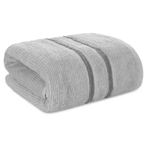 Ręcznik do rąk 30x50 cm bawełniany kolor srebrny w kontrastujące pasy 500 g/m2 DINA Eurofirany