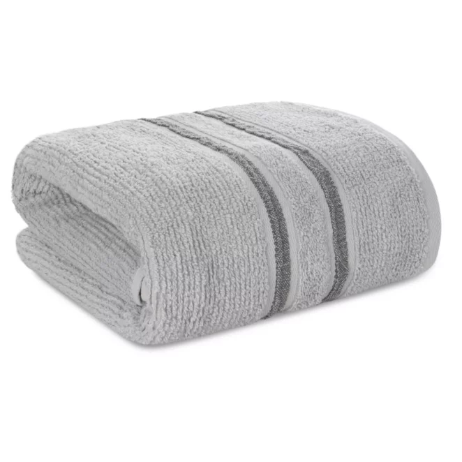 Ręcznik do rąk 30x50 cm bawełniany kolor srebrny w kontrastujące pasy 500 g/m2 DINA Eurofirany
