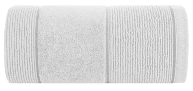 Ręcznik do rąk 30x50 cm bawełniany kolor biały z welurową bordiurą 500 g/m2 EMMA Eurofirany