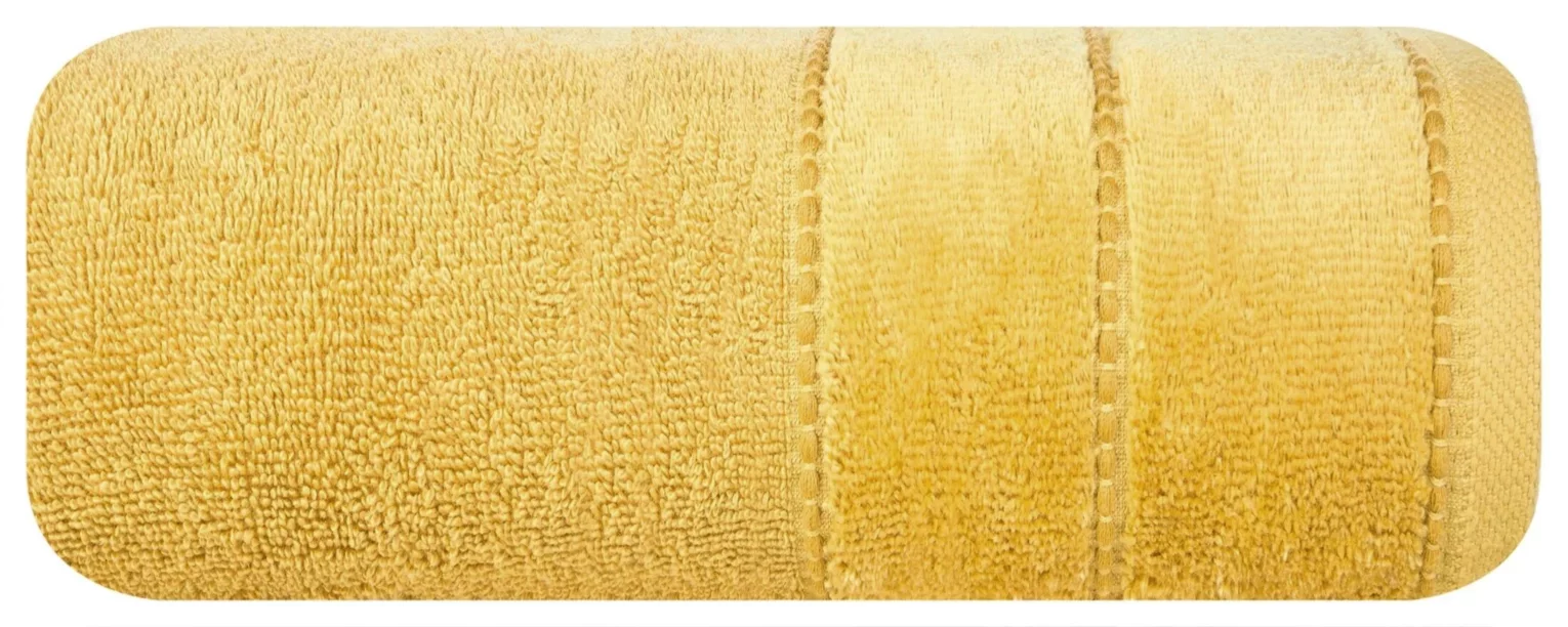 Ręcznik do rąk 30x50 cm bawełniany kolor musztardowy z welwetową bordiurą 500 g/m2 JESSI Eurofirany