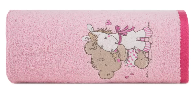 Ręcznik kąpielowy dziecięcy 50x90 cm bawełniany kolor różowy 450 g/m2 BABY 43 Eurofirany
