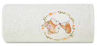 Ręcznik kąpielowy dziecięcy 70x140 cm bawełniany kolor biały z motywem liska 400 g/m2 BABY 44 Eurofirany