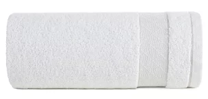 Ręcznik kąpielowy 70x140 cm bawełniany kolor biały z ozdobną bordiurą 500 g/m2 NESSY Eurofirany