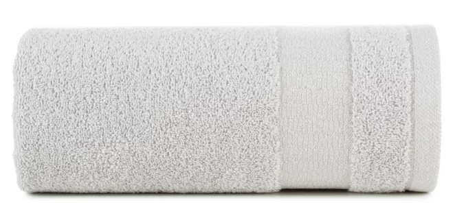 Ręcznik do rąk 30x50 cm bawełniany kolor jasnoszary z ozdobną bordiurą 500 g/m2 NESSY Eurofirany