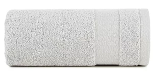 Ręcznik kąpielowy 70x140 cm bawełniany kolor jasnoszary z ozdobną bordiurą 500 g/m2 NESSY Eurofirany