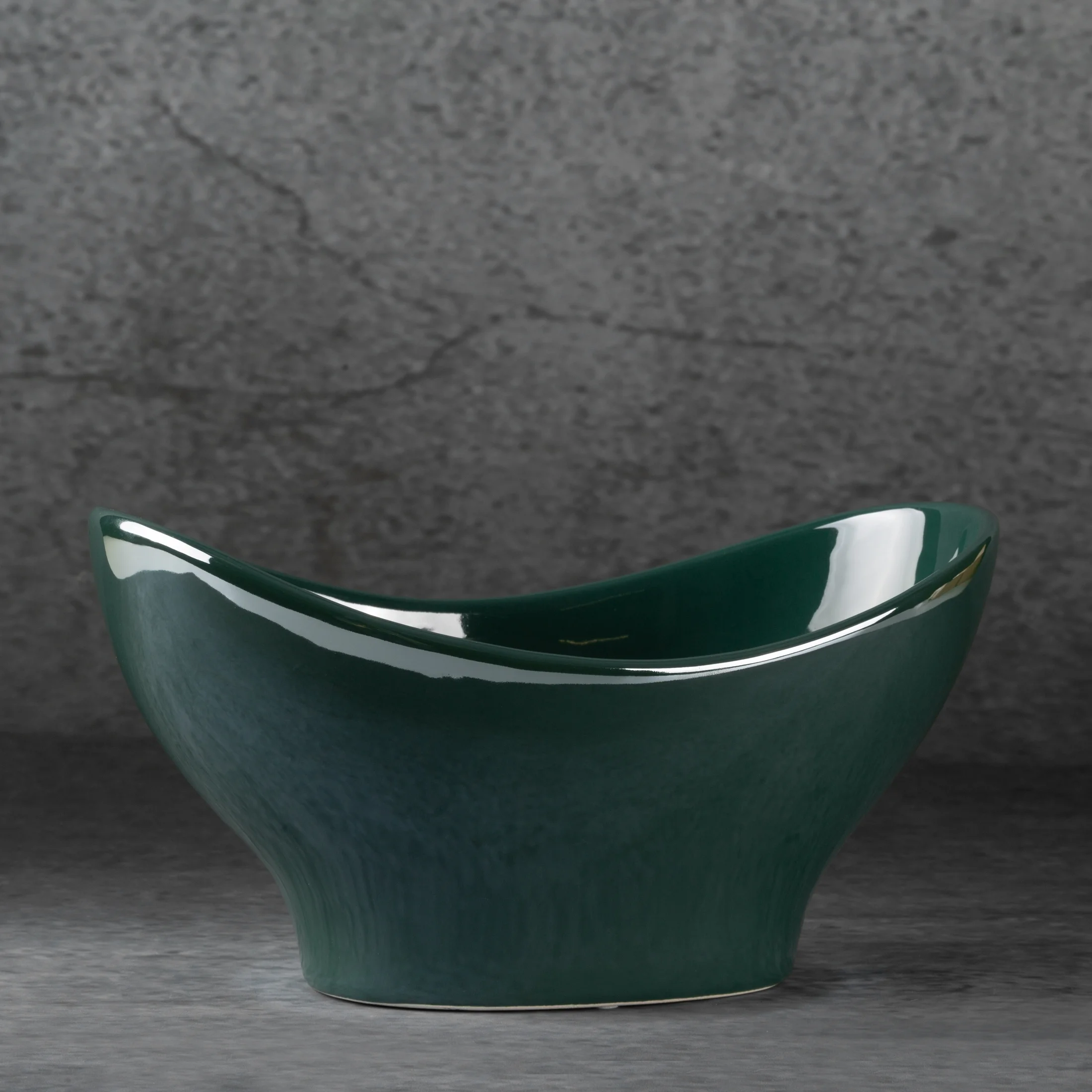 Misa ceramiczna dekoracyjna turkusowa o kształcie łódki 20x12x10 cm BENTO Eurofirany