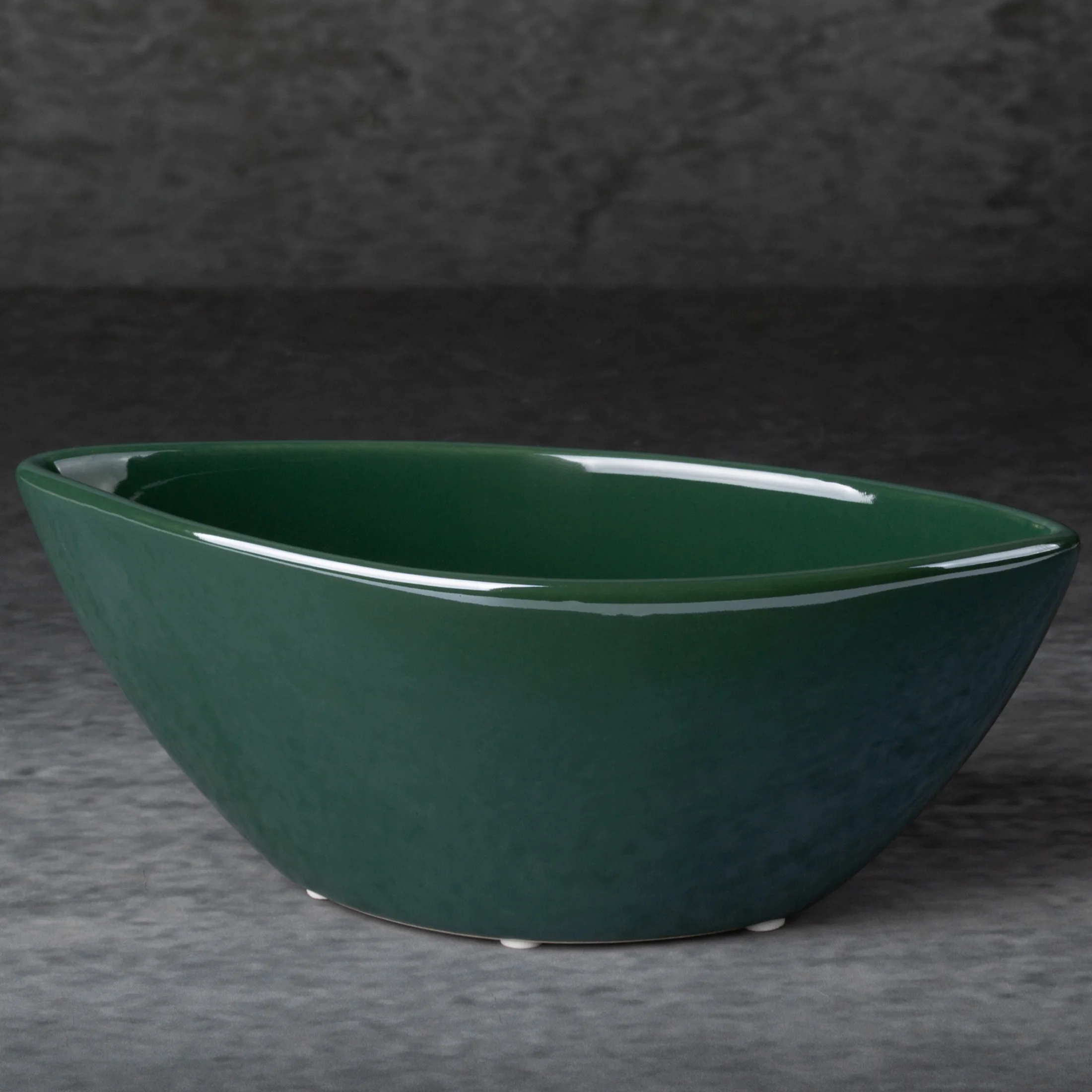 Misa ceramiczna dekoracyjna turkusowa o kształcie łódki 30x12x12 cm BENTO Eurofirany