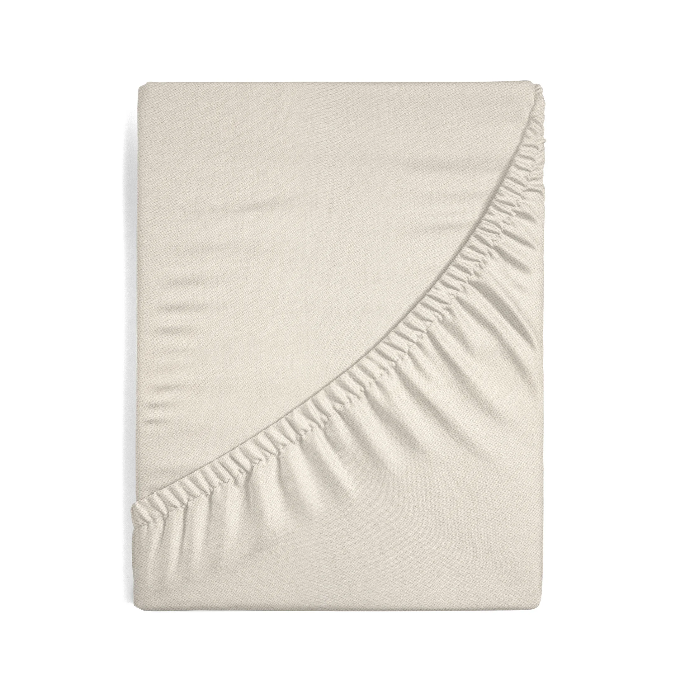 Prześcieradło jersey z gumką 90x200 cm z bawełny kolor beżowy 125 g/m2 Design 91 Eurofirany