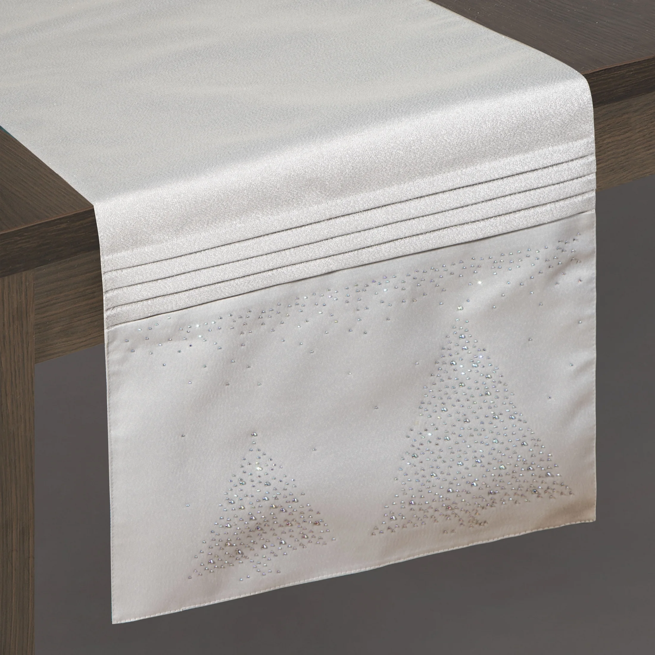 Livvi elegancki bieżnik świąteczny z plisami i kryształkami 35x140 cm Eurofirany