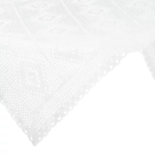 Bieżnik na stół 85x85 cm biały ażurowy OLIVIA w stylu boho Eurofirany