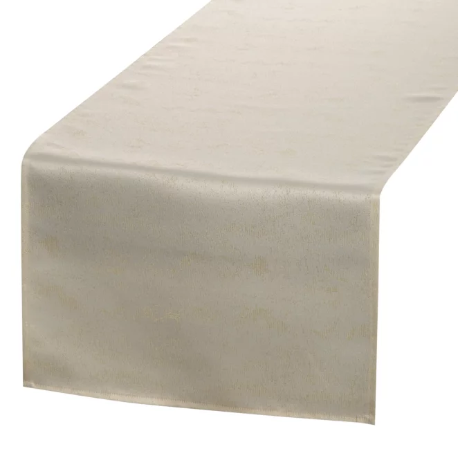 Bieżnik na stół kremowy 40x180 cm SPARKLE przeszywany złotą nicią