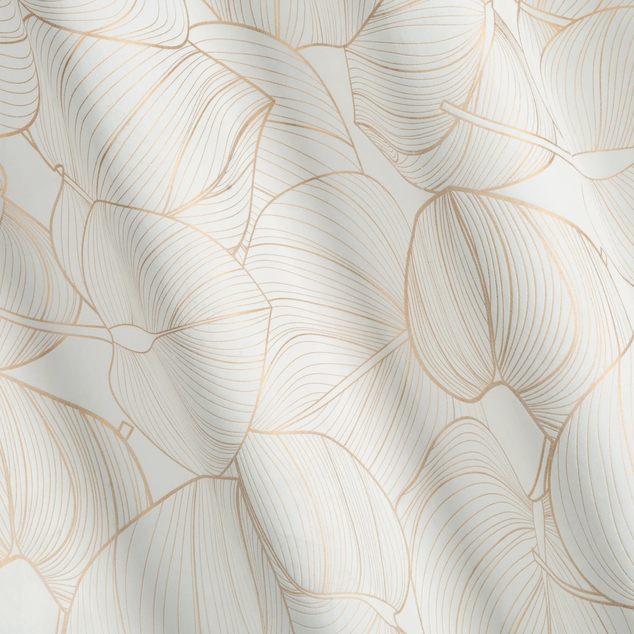 BLANCA 1 BIAŁA ZASŁONA Z WELWETU ZE ZŁOTYM WZOREM BOTANICZNYM NA PRZELOTKACH 140x250 cm LIMITED COLLECTION EUROFIRANY