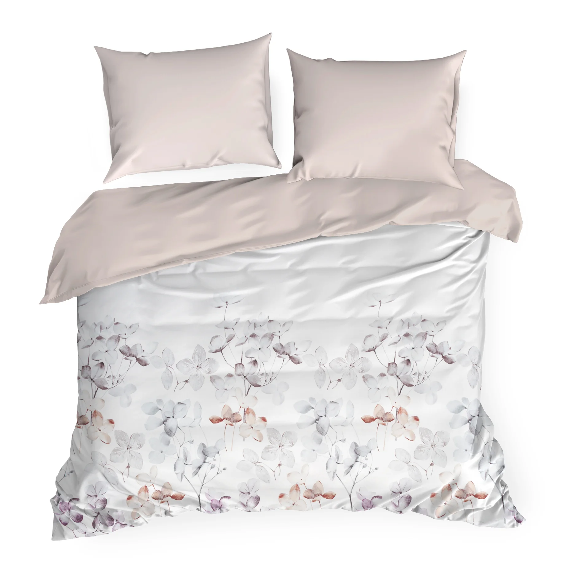 Pościel 160x200 cm kolor biało, pudrowy z motywem kwiatów VERONO7 design 91 Eurofirany
