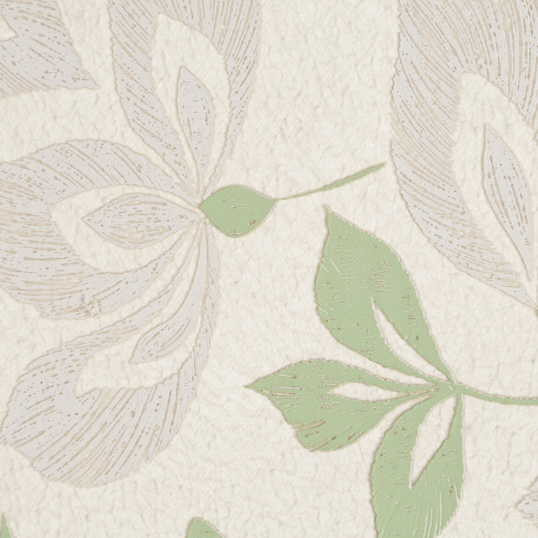 Obraz kremowo, zielony nadruk na płótnie zdobiony drobnymi kwiatami 45x60 cm Eurofirany