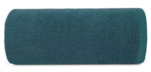 Ręcznik do rąk 30x50 cm bawełniany kolor ciemnoturkusowy zdobiony błyszczącą bordiurą 500 g/m2 LARI Eurofirany