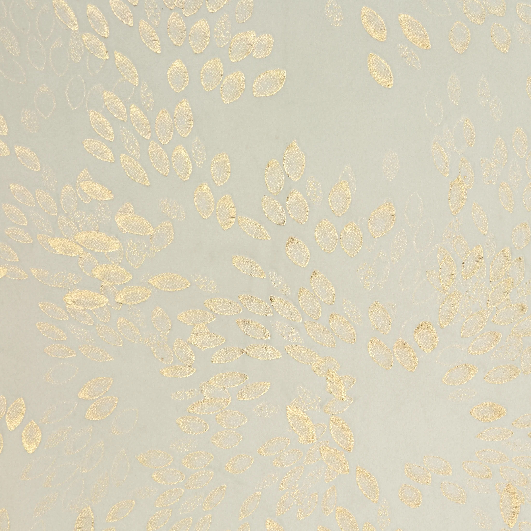 Zasłona kremowa zdobiona błyszczącym nadrukiem liści, welwetowa 140x270 cm taśma FELIS Eurofirany