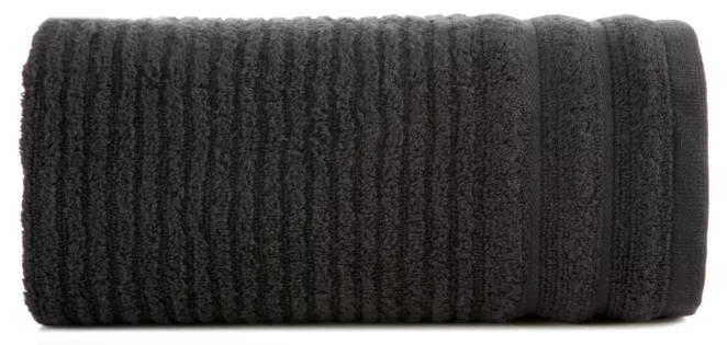 Ręcznik do rąk 30x50 cm bawełniany kolor czarny w prążki 400 g/m2 SAMMY Eurofirany