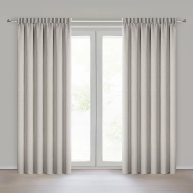 Zasłona beżowa 100% zaciemniająca blackout 140x270 cm taśma - CARLY Eurofirany