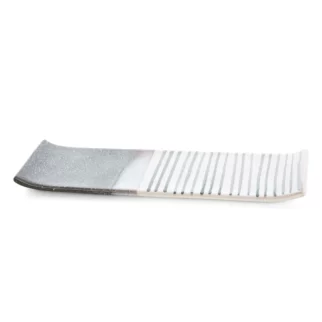 Patera dekoracyjna biało, popielata 39x12x3 cm VIKI Eurofirany