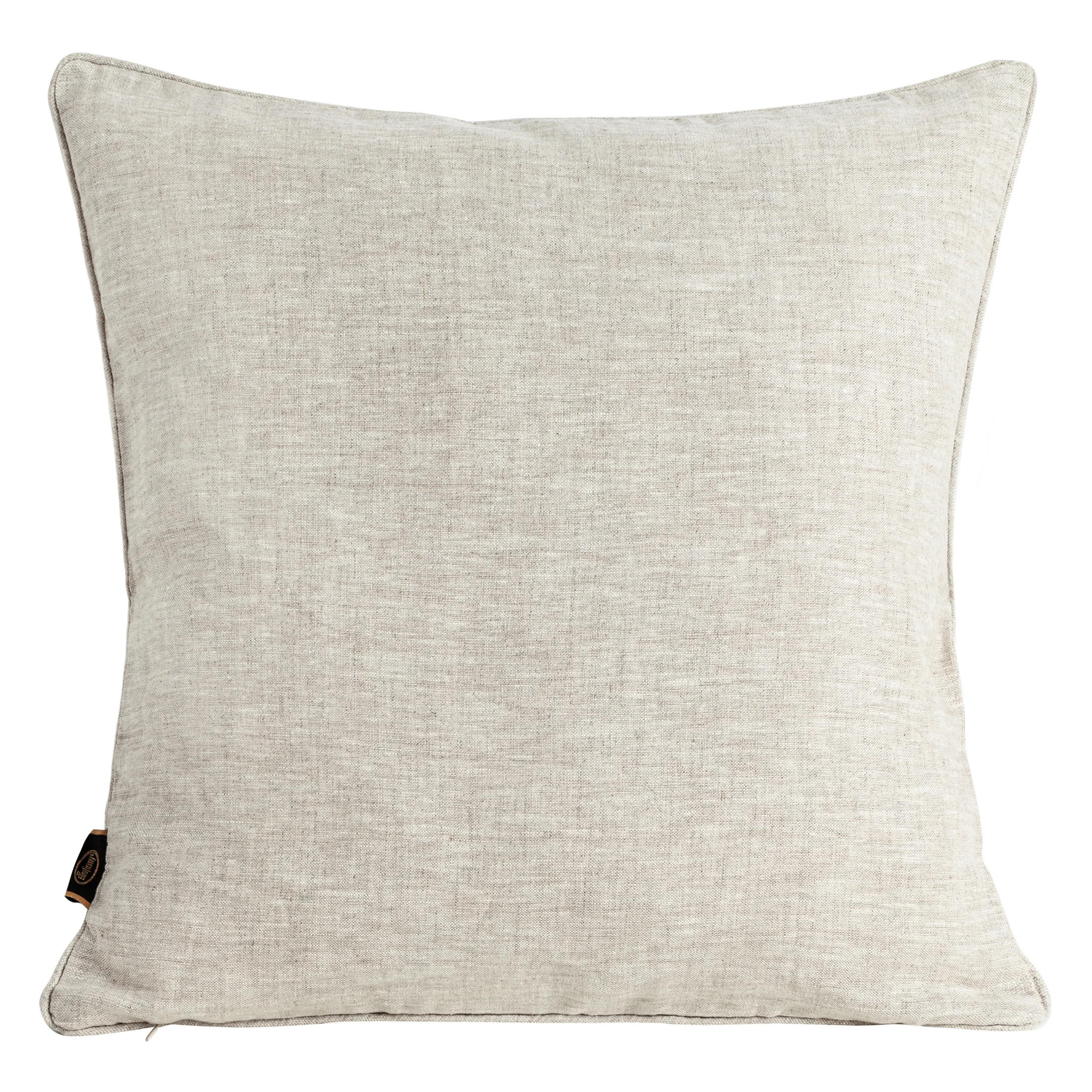 Poszewka na poduszkę 45x45 cm welwetowa, dwustronna i imitacji lnu z wypustką na brzegach ciemnoróżowa, jasnoszara VELVET 57 EUROFIRANY PREMIUM