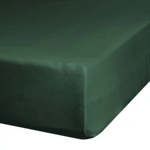 Prześcieradło jersey z gumką 140x200 cm z bawełny kolor butelkowa zieleń 125 g/m2 Design 91 Eurofirany