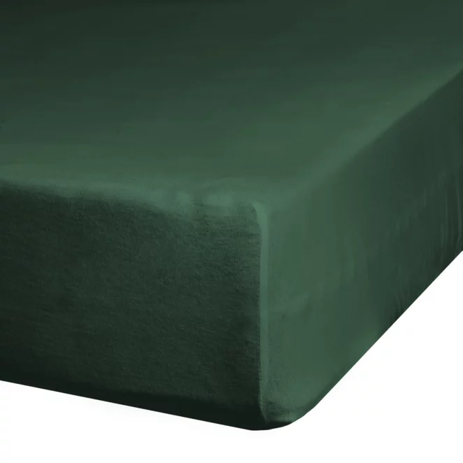 Prześcieradło jersey z gumką 90x200 cm z bawełny kolor butelkowa zieleń 125 g/m2 Design 91 Eurofirany