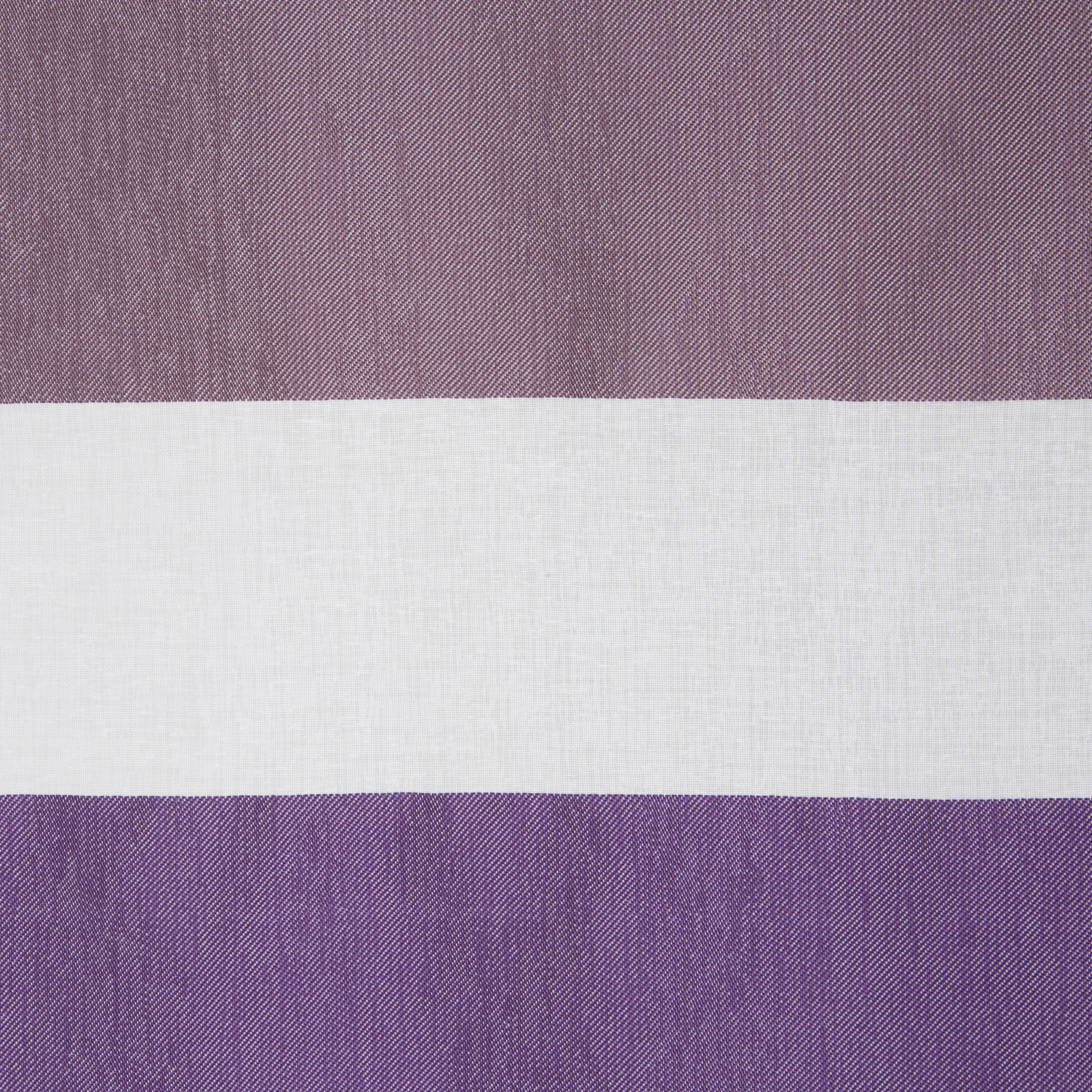 CINDY BIAŁA ZWIEWNA ZASŁONA Z PASAMI FIOLETU NA PRZELOTKACH 140x250 CM