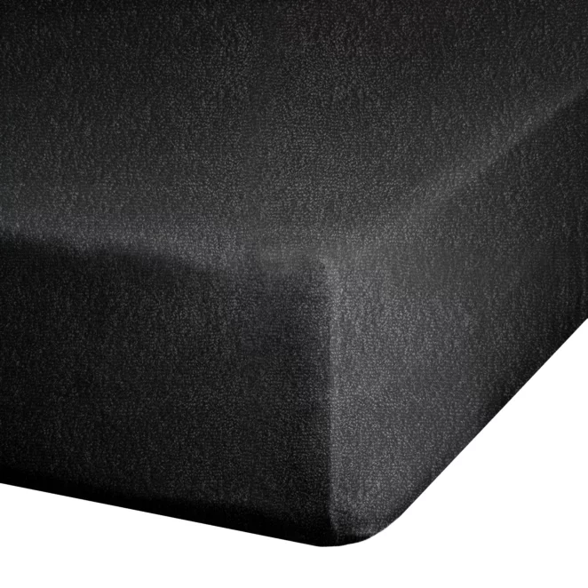 Prześcieradło frotte z gumką 220x200 cm z bawełny kolor czarny 170 g/m2 Design 91 Eurofirany