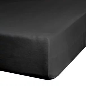 Prześcieradło jersey z gumką 90x200 cm z bawełny kolor czarny 125 g/m2 Design 91 Eurofirany