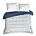 Pościel 160x200 cm komplet 3 częściowy z satyny bawełnianej kolor biało, granatowy w paseczki RAYA Eurofirany