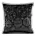Poszewka na poduszkę 45x45 cm z haftowanym świątecznym motywem z frędzlami na brzegach czarno, srebrna Eurofirany