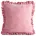 Poszewka na poduszkę 45x45 cm muślinowa z ozdobną falbanką na brzegach różowa MUŚLIN 1 Eurofirany