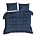 Pościel 160x200 cm satyna bawełniana kolor granatowy w drobne prążki VERA Eurofirany