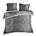 Pościel 220x200 cm z mieszanki włókien kolor stalowy, jasnoszary z falbanką na brzegach ELIZA Eurofirany