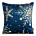 Poszewka na poduszkę świąteczna welwetowa 45x45 cm granatowa zdobiona nadrukiem szampańskich śnieżynek Eurofirany