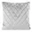 Poszewka na poduszkę 45x45 cm welwetowa pikowana we wzór karo z ozdobną wypustką na brzegach srebrna VELVET 27 EUROFIRANY PREMIUM