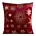 Poszewka na poduszkę 45x45 cm welwetowa zdobiona śnieżynkami czerwono, szampańska JOY Eurofirany
