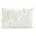 Poszewka na poduszkę 30 x 50 cm welwetowa kolor kremowy zdobiona aplikacja w róże Eurofirany