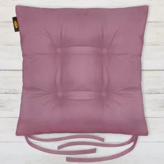 Poduszka na krzesło dwustronna 40 x 40 x 8 cm welurowa ciemnoróżowa ADORE Eurofirany
