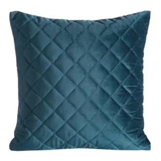 Poszewka na poduszkę 45x45 cm welwetowa pikowana metodą tradycyjnego szycia ciemnoturkusowa RIA 1 EUROFIRANY PREMIUM