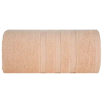 Ręcznik do rąk 30x50 cm bawełniany kolor jasnopomarańczowy z ozdobną bordiurą 500 g/m2 MILO Eurofirany