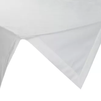 Bieżnik na st&oacute;ł biały 85x85 cm welwetowy MELINDA z ozdobną listwą