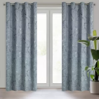 Zasłona ciemnoszaro, grafitowa z marmurkowym wzorem, welwetowa 140x250 cm przelotka WERA Eurofirany