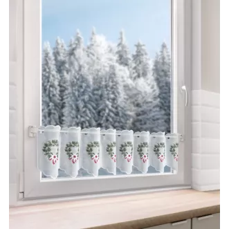 Tkanina firanowa zazdrostka z haftem świątecznym Eurofirany