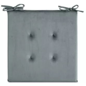 Poduszka na krzesło 40 x 40 x 3 cm welwetowa morska z ozdobnym pikowaniem i praktycznymi troczkami GAJA Eurofirany