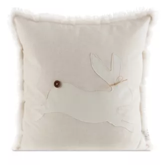 Poszewka na poduszkę 45x45 cm z dodatkiem lnu wielkanocna beżowo, kremowa WIOSNA 56 Eurofirany