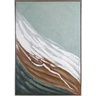 Obraz abstrakcja miętowo, biały ręcznie malowany na pł&oacute;tnie 70x100 cm WELLING 2