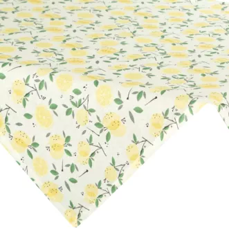 Obrus na stół plamoodporny 85x85 cm żółto, zielony w cytryny - LUNA Eurofirany
