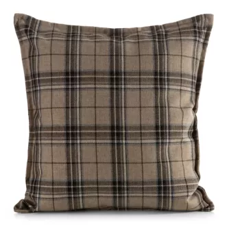 Poszewka na poduszkę 45x45 cm z tkaniny wodoodpornej na taras oraz balkon zdobiona nadrukiem kraty beżowo, brązowa GARDEN Eurofirany